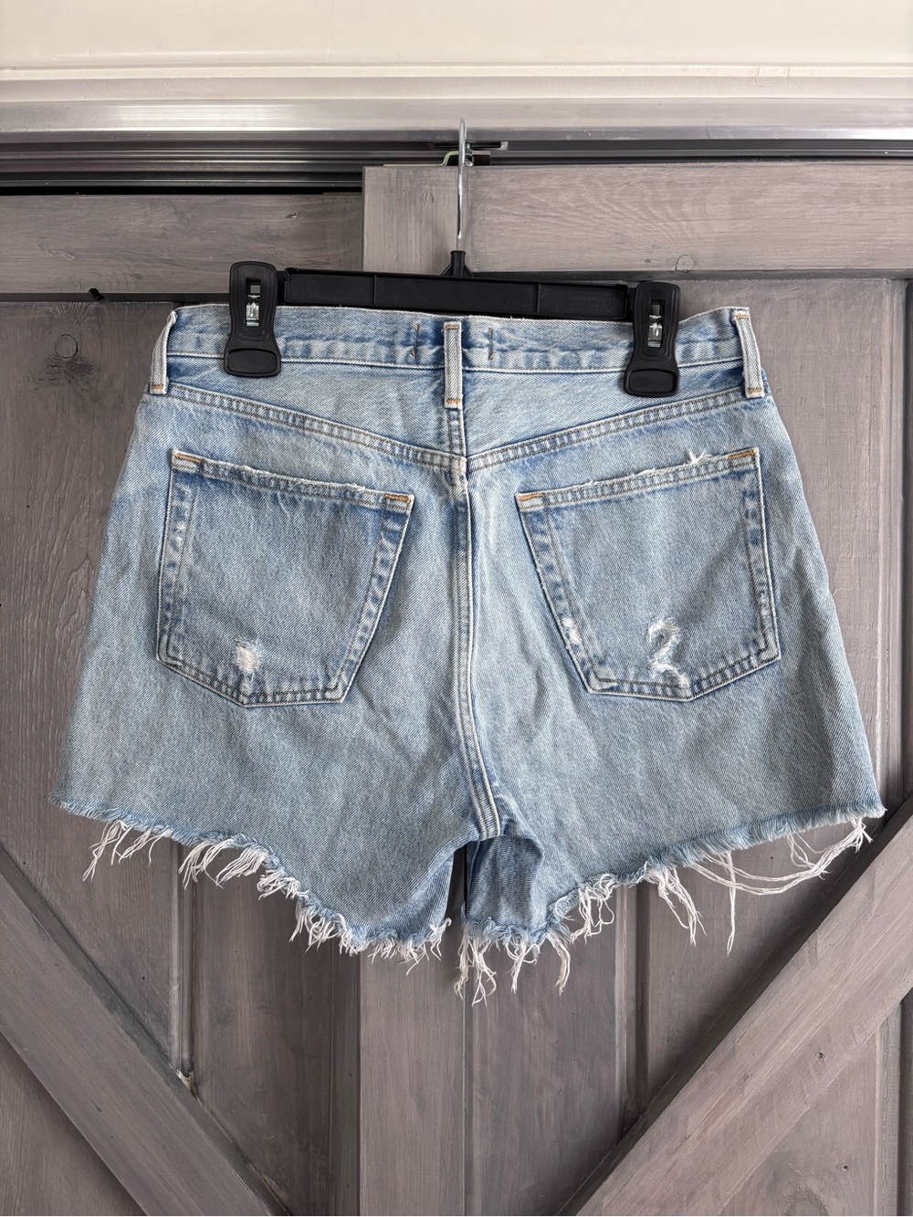 Agolde X Free People Parker Shorts Long Size 27 medium light wash - Picture 6 of 10